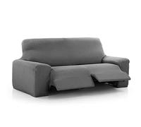 MAXIFUNDAS - Funda de Sofá Relax 3 Plazas con 2 Pies Vega, Gris. Funda para sofá reclinable. Ajuste, Fácil de Colocar y Lavar