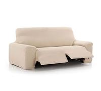 MAXIFUNDAS - Funda de Sofá Relax 3 Plazas con 2 Pies Vega, Marfil. Funda para sofá reclinable. Ajuste, Fácil de Colocar y Lavar