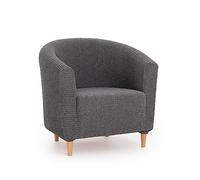 MAXIFUNDAS | Funda Multielástica Butaca Belfast Color Antracita - Funda 1 Plaza Sillón Tipo Cabriolet - Funda Sillón elástica con 3 esponjas para un Ajuste más preciso - Funda para Sillón o Butaca