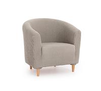 MAXIFUNDAS | Funda Multielástica Butaca Belfast Color Gris Claro - Funda 1 plaza para Sillón tipo Cabriolet - Funda Sillón elástica con 3 esponjas para un ajuste más preciso - Funda para Sillón o Butaca