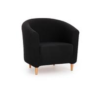 MAXIFUNDAS | Funda Multielástica Butaca Belfast Color Negro - Funda 1 Plaza para Sillón Tipo Cabriolet - Funda Sillón elástica con 3 esponjas para un Ajuste más preciso - Funda para Sillón o Butaca