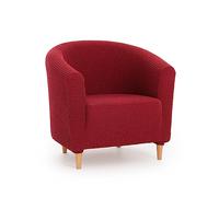 MAXIFUNDAS | Funda Multielástica Butaca Belfast Color Rojo - Funda 1 Plaza para Sillón Tipo Cabriolet - Funda Sillón elástica con 3 esponjas para un Ajuste más preciso - Funda para Sillón o Butaca
