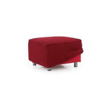 MAXIFUNDAS | Funda para Puff Cuadrado RELIVE | Tejido Resistente y Ultrasuave | Ajuste Lavable a Máquina | Tamaño Estándar | Color Rojo | Hecha en España