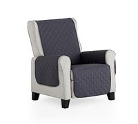 MAXIFUNDAS | Funda Sillón Acolchado Reversible 1 Plaza/Relax- Funda Cubre Sillón Extrasuave Gris/Gris Claro - Funda Protector Sillón con Tiras Elásticas de Sujeción - Cubre Sillón Modelo MAUI