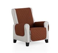 MAXIFUNDAS | Funda Sillón Acolchado Reversible 1 Plaza/Relax- Funda Cubre Sillón Extrasuave Marrón/Beige - Funda Protector Sillón con Tiras Elásticas de Sujeción - Cubre Sillón Modelo MAUI