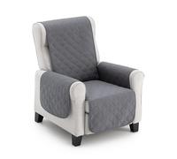 MAXIFUNDAS | Funda Sillón Acolchado Reversible 1 Plaza/Relax- Funda Cubre Sillón Extrasuave Gris/Gris Claro - Funda Protector Sillón con Tiras Elásticas de Sujeción - Cubre Sillón Modelo MAUI