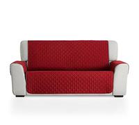 MAXIFUNDAS | Funda Sofá Acolchado Reversible 3 Plazas - Funda Cubre Sofá Extrasuave Rojo/Beige - Funda Protector Sofá con Tiras Elásticas de Sujeción - Cubre Sofá Modelo MAUI