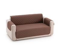 MAXIFUNDAS | Funda Sofá Acolchado Reversible 4 Plazas - Funda Cubre Sofá Extrasuave Marrón/Beige - Funda Protector Sofá con Tiras Elásticas de Sujeción - Cubre Sofá Modelo MAUI