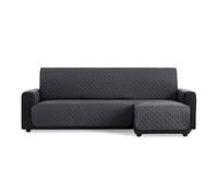 MAXIFUNDAS | Funda Sofá Chaise Longue Acolchado Brazo Derecho 220cm - Funda Sofá Extrasuave Gris - Funda Cubre Sofá con Cintas Traseras - Funda Chaise Longue Protector Sofá Modelo MAUI