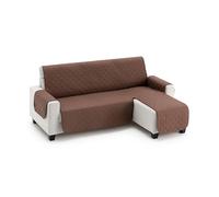 MAXIFUNDAS | Funda Sofá Chaise Longue Acolchado Brazo Derecho 200cm - Funda Sofá Extrasuave Marrón - Funda Cubre Sofá con Cintas Traseras - Funda Chaise Longue Protector Sofá Modelo MAUI