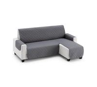 MAXIFUNDAS | Funda Sofá Chaise Longue Acolchado Brazo Derecho 240cm - Funda Sofá Extrasuave Gris - Funda Cubre Sofá con Cintas Traseras - Funda Chaise Longue Protector Sofá Modelo MAUI