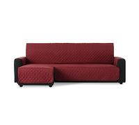 MAXIFUNDAS | Funda Sofá Chaise Longue Acolchado Brazo Izquierdo 240cm - Funda Sofá Extrasuave Rojo - Funda Cubre Sofá con Cintas Traseras - Funda Chaise Longue Protector Sofá Modelo MAUI