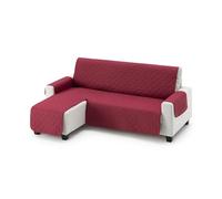 MAXIFUNDAS | Funda Sofá Chaise Longue Acolchado Brazo Izquierdo 240cm - Funda Sofá Extrasuave Rojo - Funda Cubre Sofá con Cintas Traseras - Funda Chaise Longue Protector Sofá Modelo MAUI