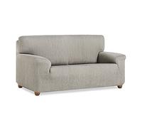 MAXIFUNDAS | Funda Sofá Vega 4 Plazas - Funda Sofá Elástica Color Gris Claro - Funda Sofá Antideslizante Tejido Jacquard - Funda Sofá ExtraSuave Cintas Traseras Ajuste