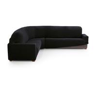 MAXIFUNDAS FUNDAS DE SOFA & CHAISE LONGUE. Funda Sofá Rinconera Relive Color Negro. Funda Protectora súper elástica para sofá rinconera.