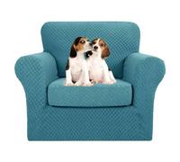 MAXIJIN 2 Fundas para sillas de Jacquard más Nuevas con Brazos, Fundas Antideslizantes elásticas para sillas para Sala de Estar, Perros, Funda elástica para sofá (1 plazas, Azul Pavo Real)