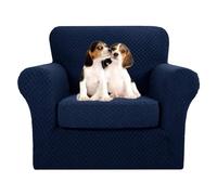MAXIJIN 2 Piezas Nuevo Fonda para Silla Jacquard con Brazos Super Elástica Antideslizante Funda para Sala Amigable con Mascotas Protector Elástico para Sofá Sillón (1 Plaza, Azul Marino)
