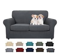 MAXIJIN 3 piezas más nuevas fundas de sofá jacquard para 2 cojines de sofá elástico antideslizante Love Seat Funda para perros Pet Friendly Elastic Furniture Protector Loveseat fundas de sofá