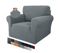 MAXIJIN Funda Creativa Jacquard para Silla de Sala, Super Elástica Antideslizante con Brazos, Amigable con Mascotas, Protector Elástico 1 Pieza para Sillón (1 Plaza, Gris Claro)