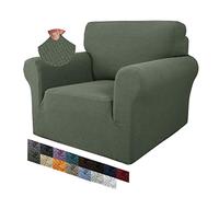 MAXIJIN Funda Creativa Jacquard para Silla de Sala, Super Elástica Antideslizante con Brazos, Amigable con Mascotas, Protector Elástico 1 Pieza para Sillón (1 Plaza, Verde Oliva)