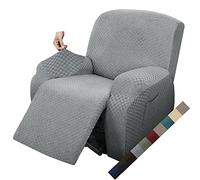 MAXIJIN Funda de Sillón Relax Stretch Funda Sofá 1 Plaza Reversible con Bolsillo Protector de Sofá (Gris Claro)