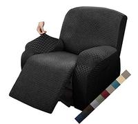 MAXIJIN Funda de Sillón Relax Stretch Funda Sofá 1 Plaza Reversible con Bolsillo Protector de Sofá (Negro)