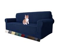 MAXIJIN Funda de Sofá Elástica para 3 Plazas, 1 Pieza, para Sala de Estar Jacquard Protector de Muebles para Perros (Azul Marino)