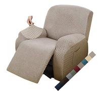 MAXIJIN Funda de Sofá Reclinable de 1 Plaza, Protección de Sofá Extensible, Fundas, Funda de sillón (Caqui)