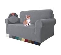 MAXIJIN Funda de sofá súper elástica para sofá de 2 plazas, 1 Pieza Fundas de Asiento de Amor universales Jacquard Spandex Funda Protectora de sofá de 2 plazas (2 Plaza, Gris Claro)