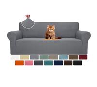MAXIJIN Funda de sofá súper elástica para sofá de 3 Cojines, Funda Universal de 1 Pieza para Sala de Estar, Jacquard, Elastano, Protector de Muebles, Apta para Perros y Mascotas (Grande, Gris Claro)