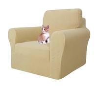 MAXIJIN Funda elástica para Silla para Sala de Estar, 1 Pieza Funda para Silla con Brazos Jacquard Protector para Silla Sofá Funda para sillón (1 Plaza, Beige)