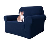 MAXIJIN Funda elástica para Silla para Sala de Estar, 1 Pieza Funda para Silla con Brazos Jacquard Protector para Silla Sofá Funda para sillón (1 Plaza, Azul Marino)