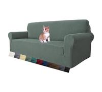 MAXIJIN Funda elástica para sofá de 3 plazas, 1 Pieza Fundas de sofá para Sala de Estar Jacquard Protector de Muebles Funda para sofá para Perros (3 Plaza, Verde Guisante)