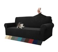 MAXIJIN Funda Extra Grande Nueva Jacquard para Sofá de 3 o 4 Plazas, Super Elástica Antideslizante, Amigable con Mascotas, Protector para Muebles (4 Plazas, Negro)