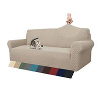 MAXIJIN Funda Extra Grande Nueva Jacquard para Sofá de 3 o 4 Plazas, Super Elástica Antideslizante, Amigable con Mascotas, Protector para Muebles (4 Plazas, Caqui)