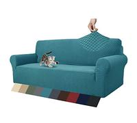 MAXIJIN Funda Nueva Jacquard para Sofá de 3 Plazas, Super Elástica Antideslizante, Amigable con Mascotas, Protector 1 Pieza para Muebles (3 Plazas, Azul Pavo Real)