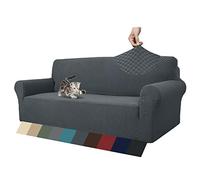 MAXIJIN Funda Nueva Jacquard para Sofá de 3 Plazas, Super Elástica Antideslizante, Amigable con Mascotas, Protector 1 Pieza para Muebles (3 Plazas, Gris Oscuro)