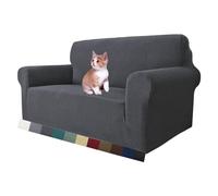 MAXIJIN Funda Super Elástica para Sofá de 2 Plazas, 1 Pieza Universal, Jacquard Spandex, Protector Amigable con Mascotas (2 Plazas, Gris Oscuro)
