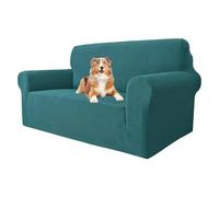 MAXIJIN Funda Super Elástica para Sofá de 2 Plazas, 1 Pieza Universal, Jacquard Spandex, Protector Amigable con Mascotas (2 Plazas, Verde Negruzco)