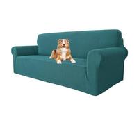 MAXIJIN Funda Super Elástica para Sofá de 3 Plazas, 1 Pieza Universal, Jacquard Spandex, Protector Amigable con Mascotas (3 Plazas, Verde Negruzco)