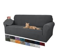 MAXIJIN Fundas para sofá jacquard creativas para 3 plazas, 1 funda de sofá antideslizante superelástica para perros (3 plazas, gris oscuro)