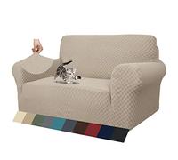 MAXIJIN, las más Nuevas Fundas de sofá Jacquard de 2 plazas, Fundas Antideslizantes para el Asiento del Amor del Perro, Fundas Protectoras (2 Plaza, Caqui)