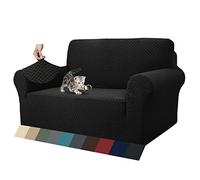MAXIJIN, las más Nuevas Fundas de sofá Jacquard de 2 plazas, Fundas Antideslizantes para el Asiento del Amor del Perro, Fundas Protectoras (2 Plaza, Negro)