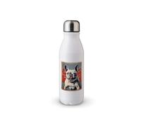 MAXIKIWI Botella de agua de una sola pared con tapa de rosca, aluminio ligero no aislado, sin BPA, a prueba de fugas, retrato de perro vintage, 500 ml