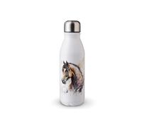 MAXIKIWI Botella de agua de una sola pared con tapa de rosca, aluminio ligero no aislado, sin BPA, a prueba de fugas, acuarela de caballo, 500 ml
