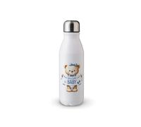 MAXIKIWI - Botella de agua de una sola pared con tapa de rosca, aluminio ligero no aislado, sin BPA, a prueba de fugas, juego de bienvenida azul para bebé, 500 ml