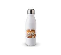MAXIKIWI - Botella de agua de una sola pared con tapa de rosca, aluminio ligero sin aislamiento, sin BPA, a prueba de fugas, lindos animales gemelos - 500 ml