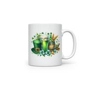 MAXIKIWI - Taza de café o té de cerámica suave y duradera para el hogar u oficina, perfecta para cualquier ocasión, tema del día de San Patricio, 4-300 ml