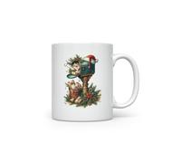 MAXIKIWI - Taza de café o té de cerámica suave y duradera para el hogar u oficina, perfecta para cualquier ocasión, casa de campo navideña vintage, 300 ml