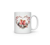 MAXIKIWI - Taza de café o té de cerámica suave y duradera para el hogar u oficina, perfecta para cualquier ocasión, diseño de pareja de pájaros de San Valentín, 300 ml
